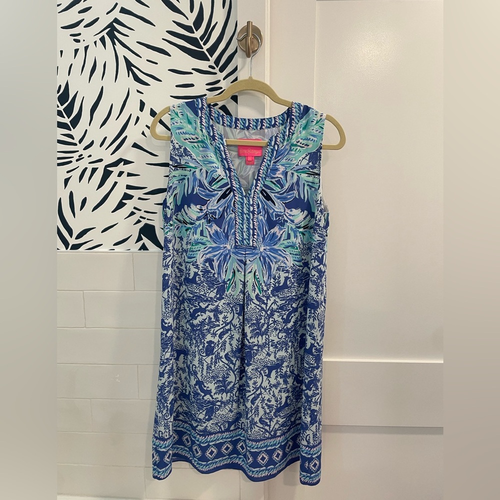 Lilly Pulitzer Evah Shift Dress Size Medium High Tide